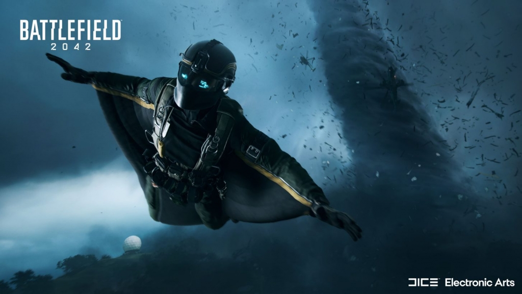 Battlefield 2042 specialist met wingsuit voor wervelwind